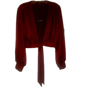 Satin Wrap Blouse